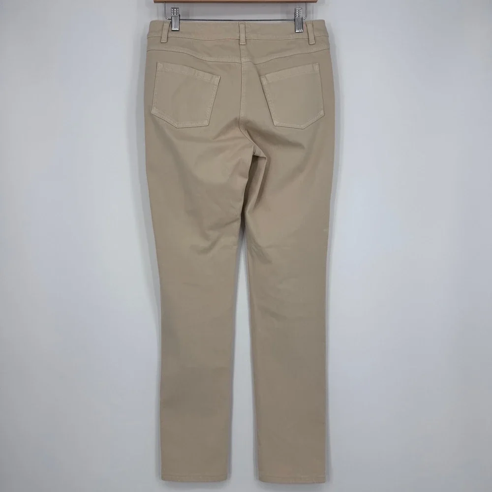 J.McLaughlin Pants Womens 6 Beige Stretch‎ Cotton Straight Leg Preppy Minimalist